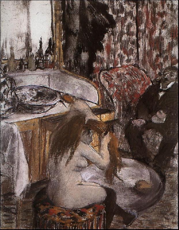 Edgar Degas Nude Woman Combing her Hair china oil painting image